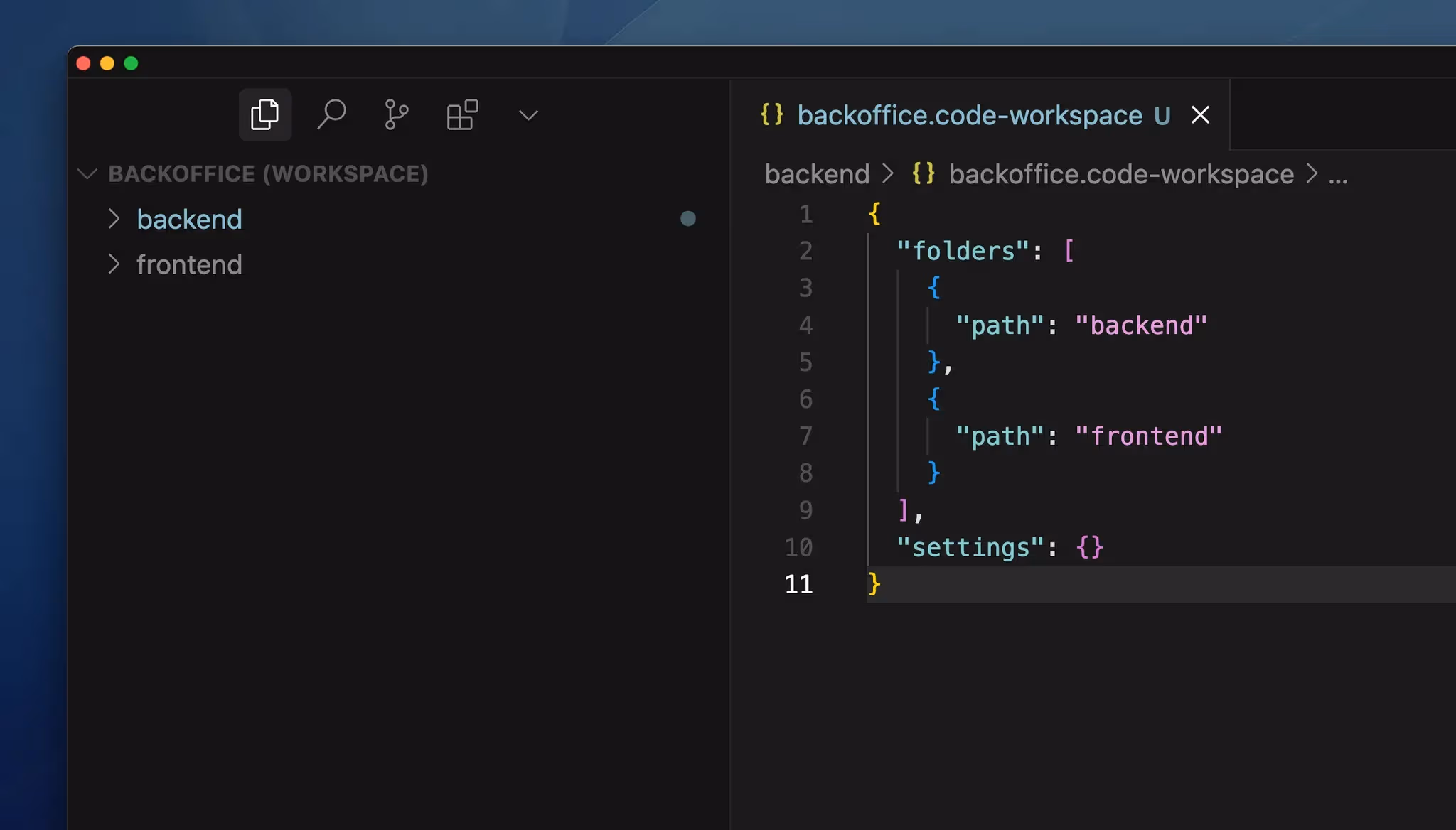 多根工作区示例